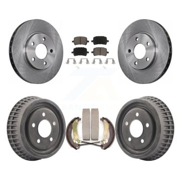 Front Rear Brake Rotors Ceramic Pad & Drum Kit For 2004 Chevrolet Malibu Disc rear brakes K8C-103262