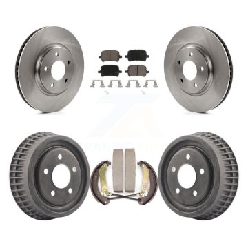Front Rear Brake Rotors Ceramic Pad & Drum Kit For 2004 Chevrolet Malibu Disc rear brakes K8C-103263