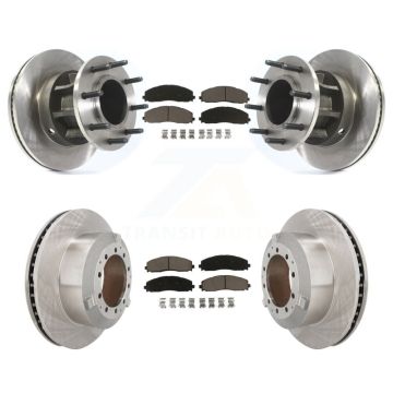Front Rear Brake Rotor & Ceramic Pad Kit For Ford F-350 Super Duty Cab Chassis with RWD K8C-103359