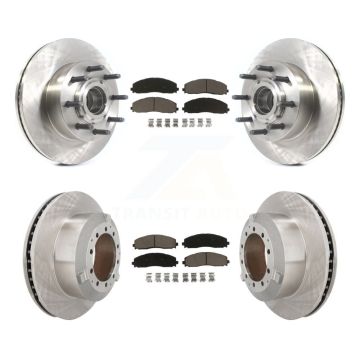 Front Rear Brake Rotors Ceramic Pad Kit For Ford F-350 Super Duty With Single Wheels K8C-103360