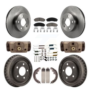 Front Rear Brake Rotor Ceramic Pad & Drum Kit (9Pc) For Mazda B4000 With 9" Diameter K8C-103392