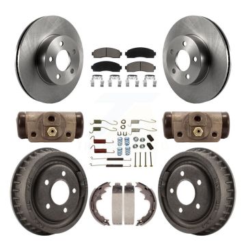 Front Rear Brake Rotor Ceramic Pad & Drum Kit (9Pc) For Mazda B4000 With 9" Diameter K8C-103393