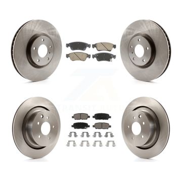 Front Rear Brake Rotors & Ceramic Pad Kit For INFINITI G35 Q60 With Single Piston Caliper K8C-103418