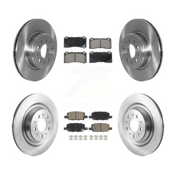 Front Rear Brake Rotor & Ceramic Pad Kit For 2017-2022 Tesla 3 With Gray Painted Calipers K8C-103455
