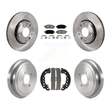 Front Rear Brake Rotors Ceramic Pad Drum Kit For Nissan Kicks SV SR with Disc rear brakes K8C-103549