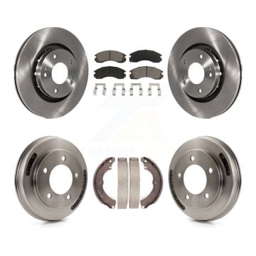 Front Rear Brake Rotors Ceramic Pad Drum Kit For 2009 Mitsubishi Lancer Ralliart To 03 09 K8C-103552