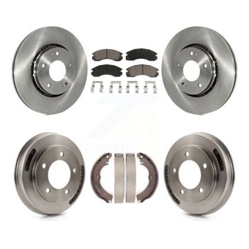 Front Rear Brake Rotors Ceramic Pad Drum Kit For 09 Mitsubishi Lancer Ralliart From 04 K8C-103553