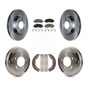 Front Rear Disc Brake Rotors Ceramic Pad And Drum Kit For 2008-2009 Mitsubishi Lancer GTS K8C-103556