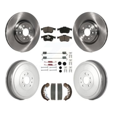 Front Rear Disc Brake Rotor Ceramic Pad & Drum Kit (7Pc) For 2015-2021 Ram ProMaster City K8C-103559