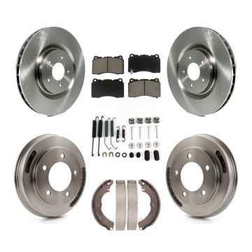 Front Rear Disc Brake Rotors Ceramic Pads And Drum Kit (7Pc) For Mitsubishi Lancer K8C-103565