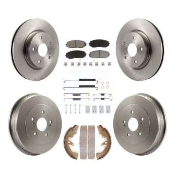 Front Rear Disc Brake Rotors Ceramic Pad Drum Kit (7Pc) For 2006-2008 Suzuki Grand Vitara K8C-103569
