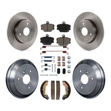 Front Rear Disc Brake Rotors Ceramic Pads And Drum Kit (7Pc) For Smart Fortwo K8C-103570