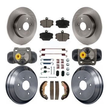 Front Rear Disc Brake Rotors Ceramic Pads And Drum Kit (9Pc) For Smart Fortwo K8C-103574