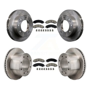 Front Rear Disc Brake Rotors & Ceramic Pad Kit For GMC Sierra 3500 HD Chevrolet Silverado K8C-103588