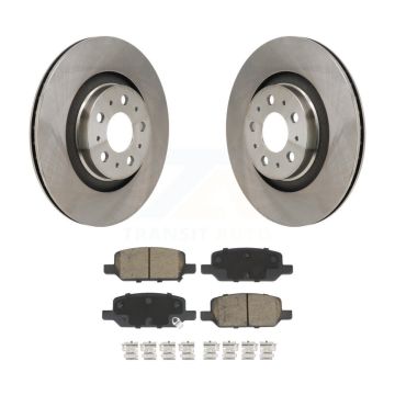 Rear Disc Brake Rotors & Ceramic Pad Kit For 2020-2022 Tesla Y With Gray Painted Calipers K8C-103749