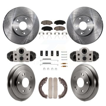 Front Rear Disc Brake Rotors Ceramic Pads And Drum Kit (9Pc) For Honda Civic K8C-103772