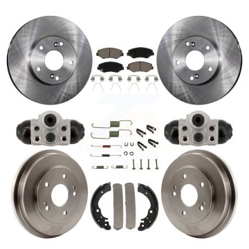 Front Rear Disc Brake Rotors Ceramic Pads And Drum Kit (9Pc) For Honda Fit K8C-103775