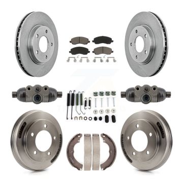 Front Rear Disc Brake Rotors Ceramic Pads And Drum Kit (9Pc) For Mitsubishi Lancer K8C-103778