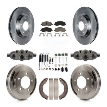Front Rear Disc Brake Rotor Ceramic Pad And Drum Kit (9Pc) For 2008 Mitsubishi Lancer GTS K8C-103780