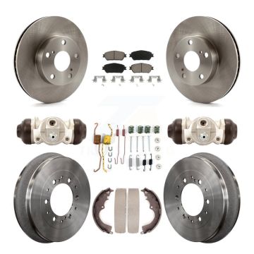 Front Rear Brake Rotor Ceramic Pad Drum Kit (9Pc) For Toyota Tacoma 4WD With 5 Lug Wheels K8C-103783
