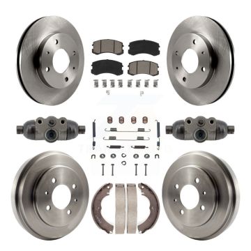 Front Rear Disc Brake Rotors Ceramic Pads And Drum Kit (9Pc) For Mitsubishi Lancer K8C-103792