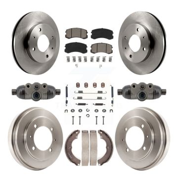 Front Rear Disc Brake Rotors Ceramic Pads And Drum Kit (9Pc) For Mitsubishi Lancer K8C-103793