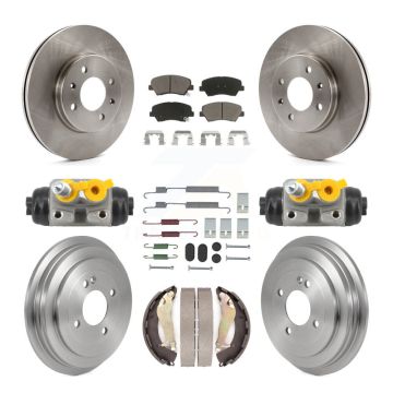 Front Rear Disc Brake Rotors Ceramic Pads And Drum Kit (9Pc) For 2012-2017 Hyundai Accent K8C-103794