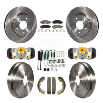 Front Rear Brake Rotor Ceramic Pad Drum Kit (9Pc) For Nissan NV200 Chevrolet City Express K8C-103797