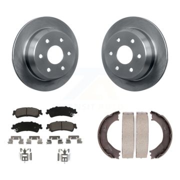 Rear Disc Rotors Ceramic Pads & Parking Shoes Kit For Chevrolet Silverado 1500 GMC Sierra K8C-103837