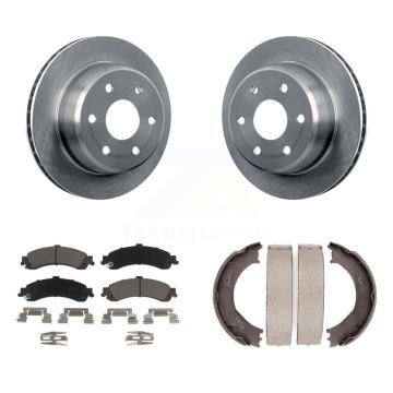Rear Disc Rotors Ceramic Pads & Parking Shoes Kit For Chevrolet Silverado 1500 GMC Sierra K8C-103838