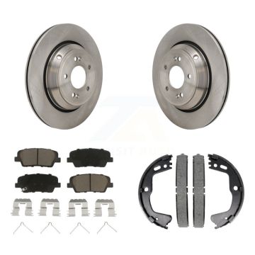 Rear Disc Rotors Ceramic Pads And Parking Brake Shoes Kit For 2018-2020 Genesis G80 3.3L K8C-103842
