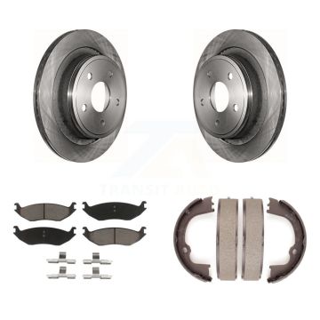 Rear Disc Rotors Ceramic Pads Parking Shoes Kit For Ram 1500 Classic Dodge Chrysler Aspen K8C-103886