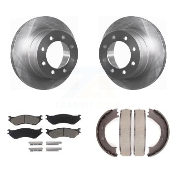 Rear Disc Rotors Ceramic Pads Parking Shoes Kit For 2008 Dodge Ram 1500 With 5 Lug Wheels K8C-103893