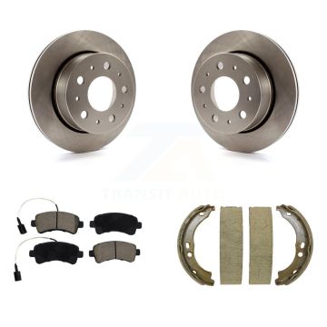 Rear Disc Rotors Ceramic Pads & Parking Brake Shoes Kit For Ram ProMaster 2500 3500 1500 K8C-103916