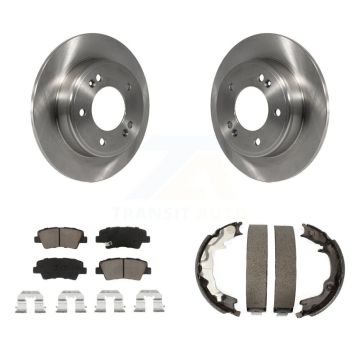 Rear Disc Rotors Ceramic Pads And Parking Brake Shoes Kit For 2014 Kia Forte Koup K8C-103928