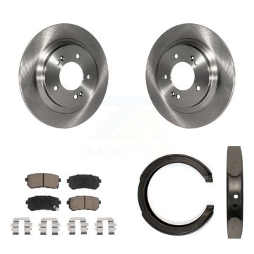 Rear Disc Rotors Ceramic Pads And Parking Brake Shoes Kit For Kia Optima K8C-103931