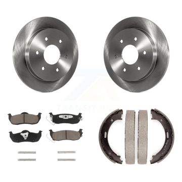Rear Disc Rotors Ceramic Pads And Parking Shoes Kit For Nissan TITAN Armada INFINITI QX56 K8C-103935