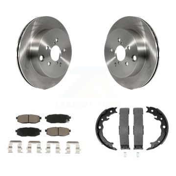 Rear Disc Rotors Ceramic Pads Parking Brake Shoes Kit For 2014-2018 Subaru Forester 2.0L K8C-104015
