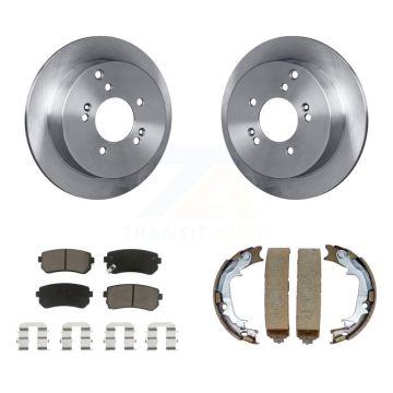 Rear Disc Rotors Ceramic Pads Parking Brake Shoes Kit For Hyundai Tucson Kia Sportage AWD K8C-104040