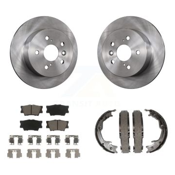 Rear Disc Rotors Ceramic Pads Parking Brake Shoes Kit For Toyota Camry Lexus ES350 Avalon K8C-104049
