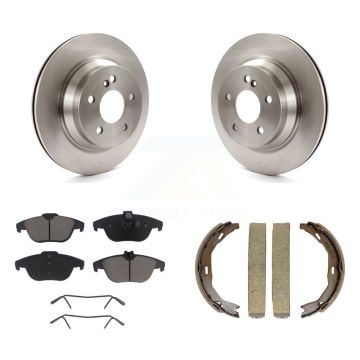 Rear Disc Rotors Ceramic Pads Parking Shoes Kit For Mercedes-Benz E350 With Vented Rotor K8C-104068