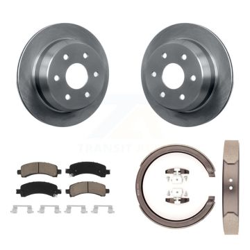 Rear Disc Rotors Ceramic Pads And Parking Shoes Kit For Chevrolet Avalanche 1500 Suburban K8C-104074