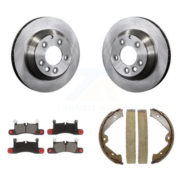 Rear Disc Rotors Ceramic Pads & Parking Shoes Kit For Volkswagen Touareg Porsche Cayenne K8C-104078