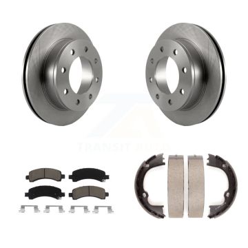 Rear Disc Rotors Ceramic Pads And Parking Shoes Kit For Chevrolet GMC Savana 2500 Express K8C-104088