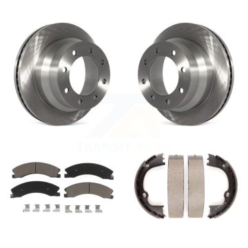Rear Disc Rotors Ceramic Pads Parking Shoes Kit For GMC Savana 3500 With Dual Wheels K8C-104090
