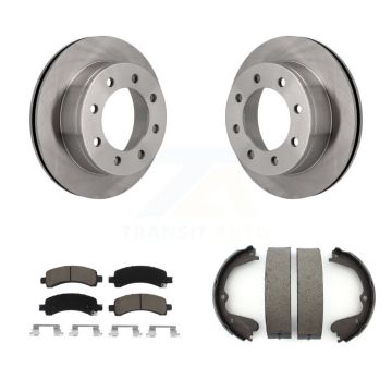 Rear Disc Rotors Ceramic Pads Parking Shoes Kit For 2008-2012 GMC Savana 3500 Cutaway Van K8C-104093