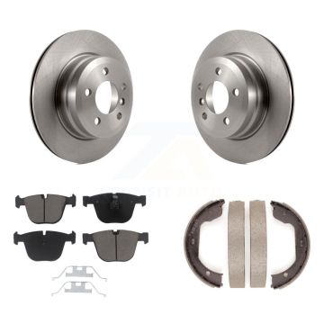 Rear Disc Rotors Ceramic Pads And Parking Shoes Kit For 2009 BMW X6 xDrive35i From 10 08 K8C-104115