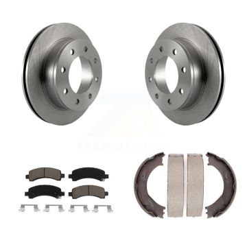 Rear Disc Rotors Ceramic Pads And Parking Shoes Kit For Chevrolet Express 3500 GMC Savana K8C-104149
