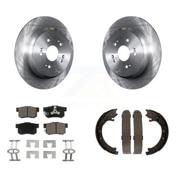 Rear Disc Rotors Ceramic Pads And Parking Brake Shoes Kit For 2005-2006 Honda CR-V K8C-104158