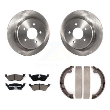 Rear Disc Rotors Ceramic Pads & Parking Shoes Kit For Dodge Grand Caravan Chrysler Town K8C-104171